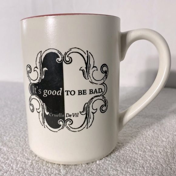 Disney Hallmark Calls Black Cream It’s Good To Be Bad Cruella DeVil Ceramic Mug - Picture 1 of 10